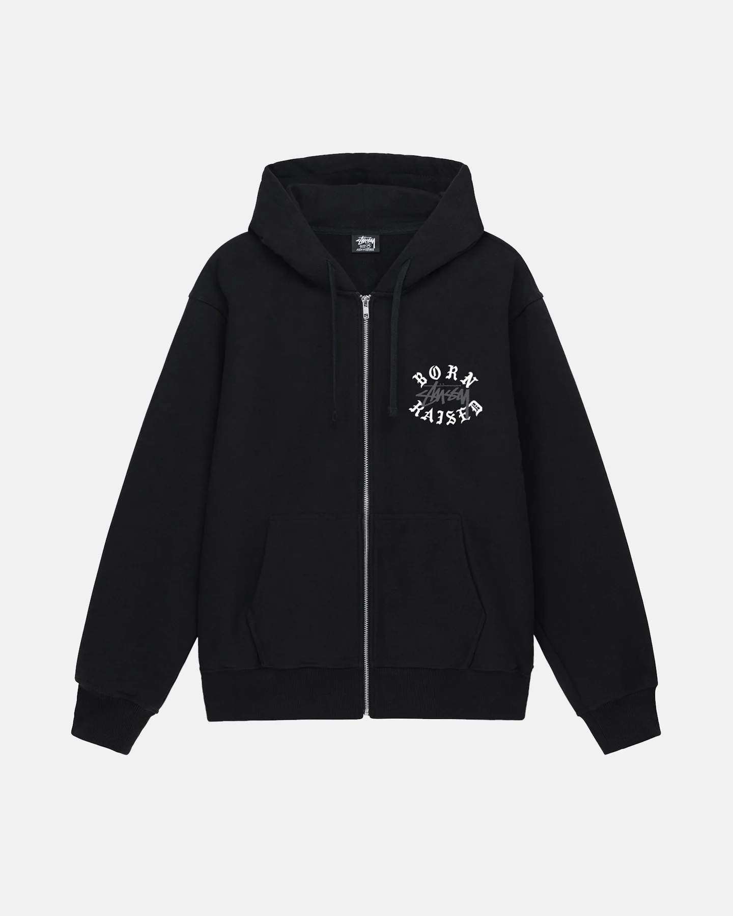 STÜSSY & BORN X RAISED LOGO ZIP HOODIE